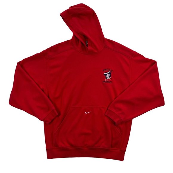Nike Hoodie Men M Vintage Pigah Patriots High School Red Center Swoosh Y2K 2000s - Picture 1 of 16